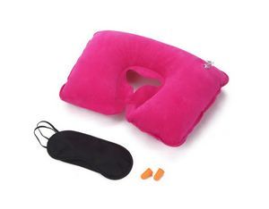 Travel Pillow Kit w/Ear Plugs & Eye Mask