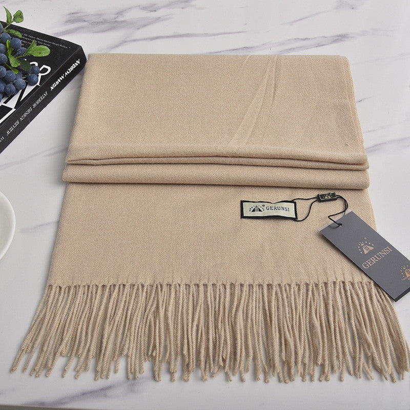 Unisex Long Knitted Plain Scarf - Warm Autumn And Winter Scarf - Tightly-Knitted