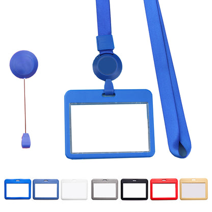 Plastic Horizontal Badge Holder With Retractable Lanyard