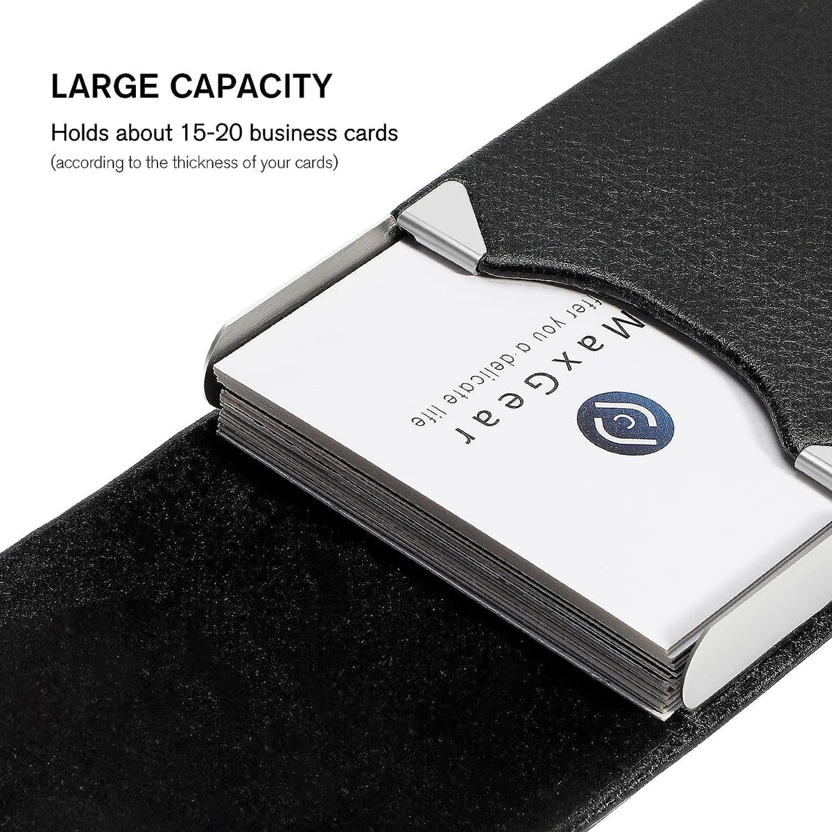 Business Card Cases PU Leather Name Card Holders Stainless Steel Multi Card Holders for Men Women