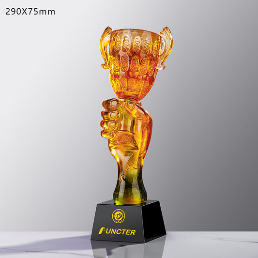 Champion Resin Trophies w/A Black Crystal Base