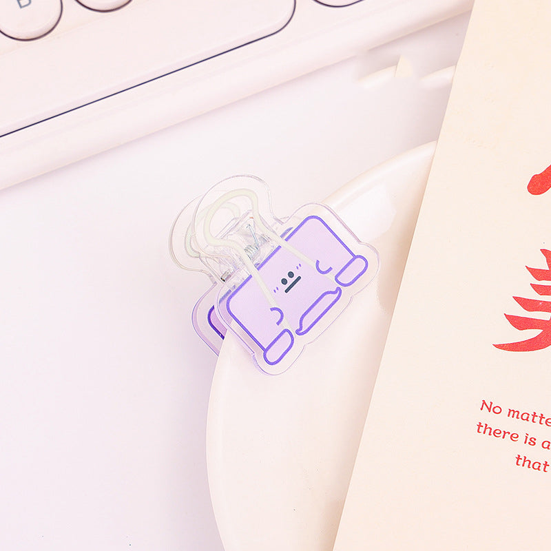 Dovetail Clamp Acrylic Album Memo Clip Bag Binder Sealing Clip Food Bag Clamp-Two Sides Printing