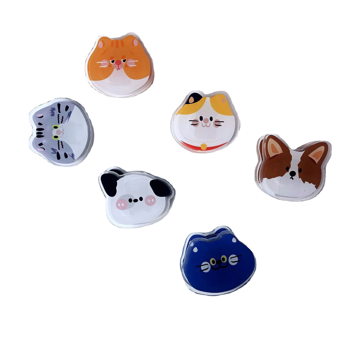Cute Cat Shaped Acrylic Album Memo Clip Bag Binder Sealing Clip Food Bag Clamp-Two Sides Imprint