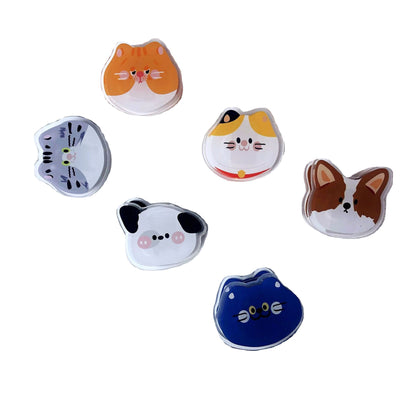 Cute Cat Shaped Acrylic Album Memo Clip Bag Binder Sealing Clip Food Bag Clamp-Two Sides Imprint