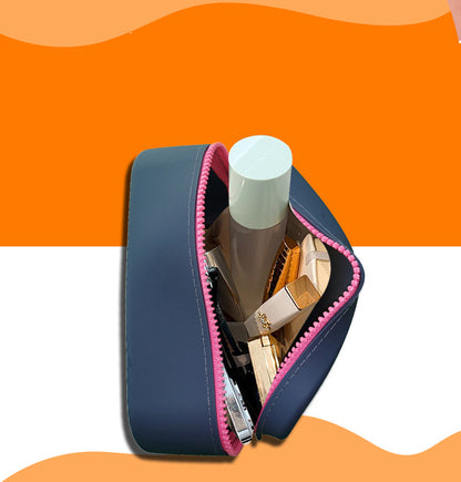 Portable Water Resistant Silicone Zipper Makeup Bag Multi Purpose Organizer Bag