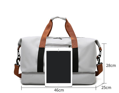 Travel Duffel Bag Oxford Tote Bag Sport Gym Bag Swimming Bag with Shoe Pouch&Wet Pocket