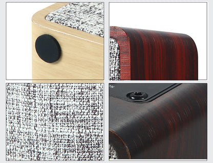 Stereo Sound Wood Fabric Square Wireless Speaker