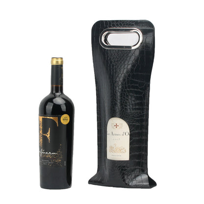 Portable Leather Wine Tote Bag