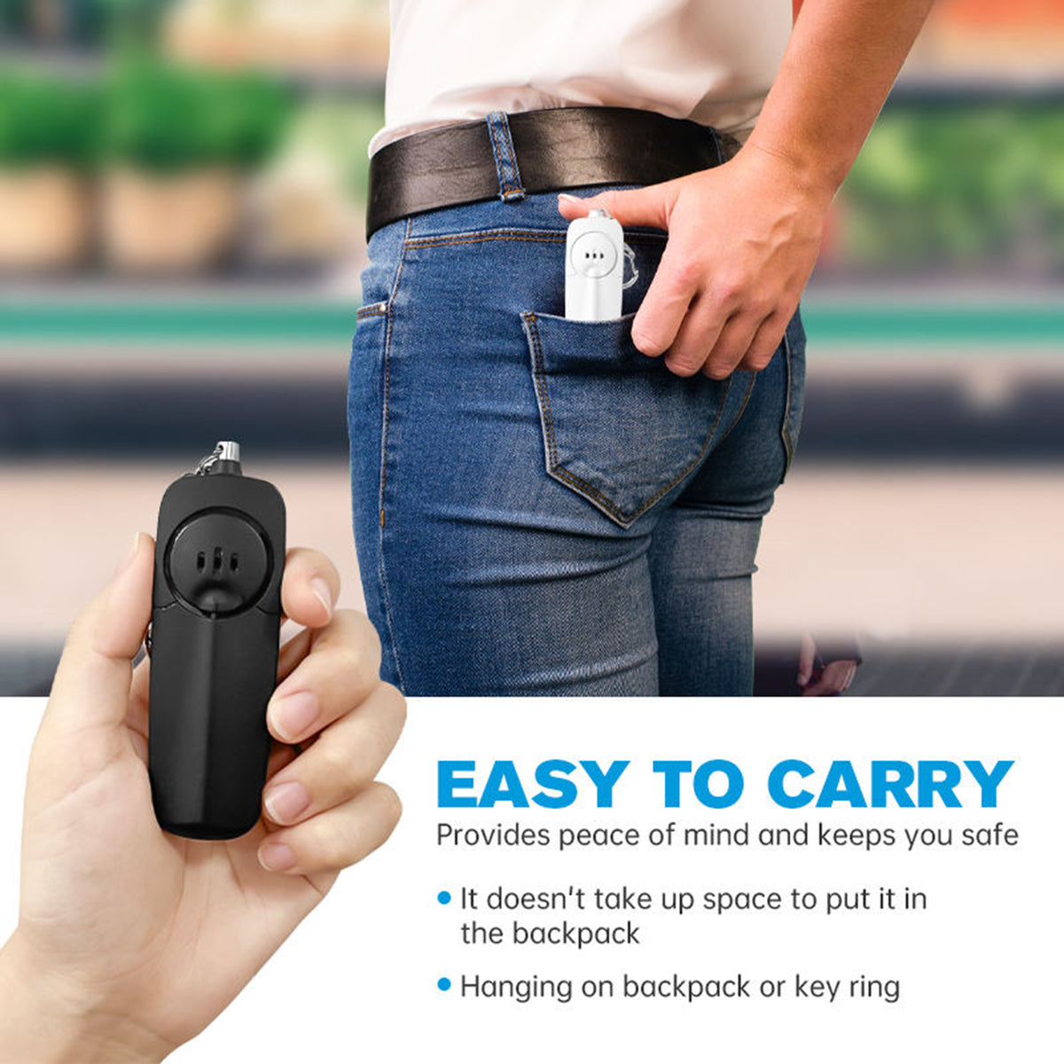 Portable Personal Alarm Key Chain Self Defense Safety Accessories For Women