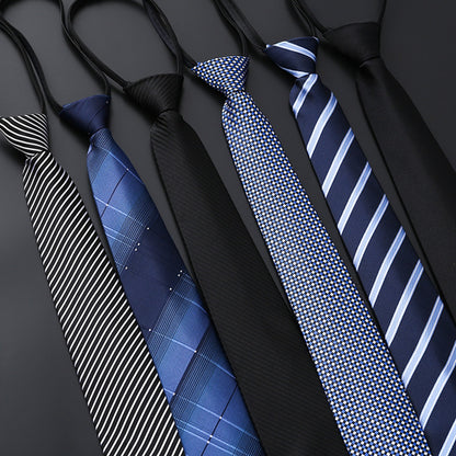 Custom Adult Adjustable Easy Zipper Jacquard Polyester Silk Necktie