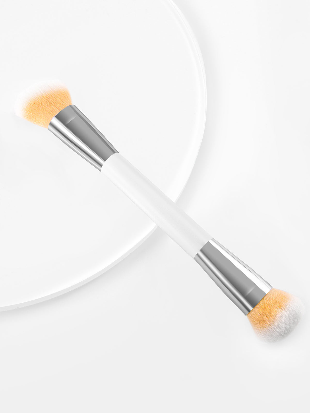 Double Ended Foundation Makeup Brush For Liquid, Cream, Blending, Buffing, Concealer