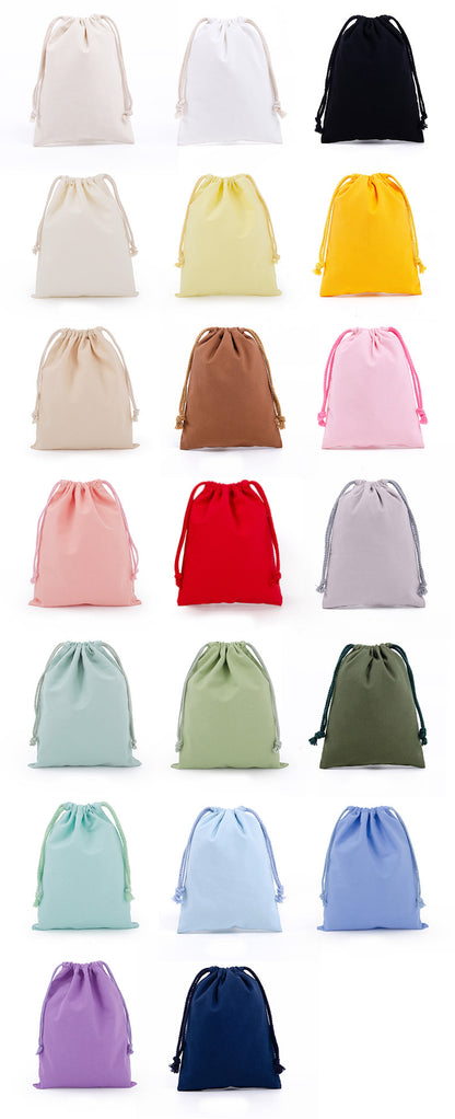 Custom Colorful 8 Oz Cotton Canvas Cloth Drawstring Bags Jewelry Wedding Candy Gift Bags
