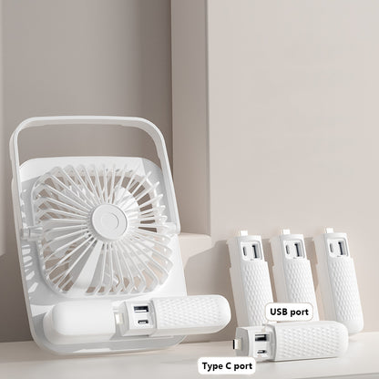 1200mAh Power Bank Desk Fan USB Rechargeable Fan Hook Hanging Fan