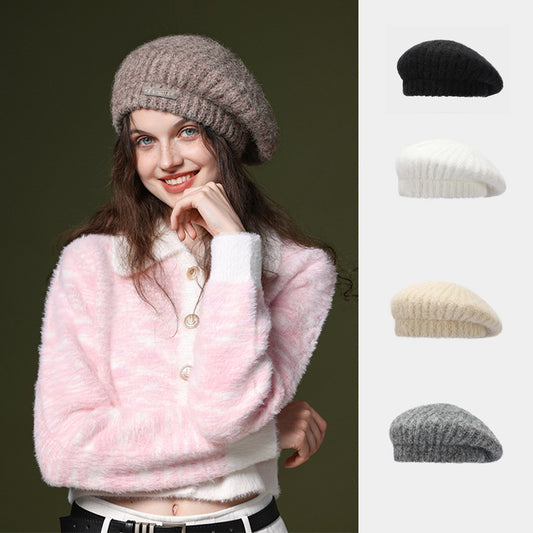 Beret Hat for Women, French Style Beanie Winter Fashion Warm Knit Cap
