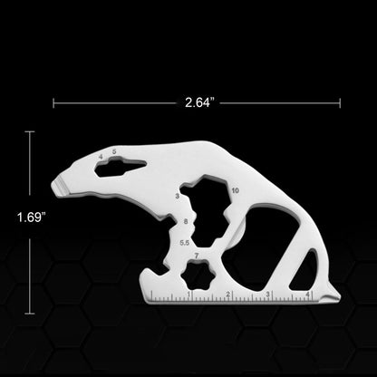 15" 1 Stainless Steel Bear Shape Keychain Multitool