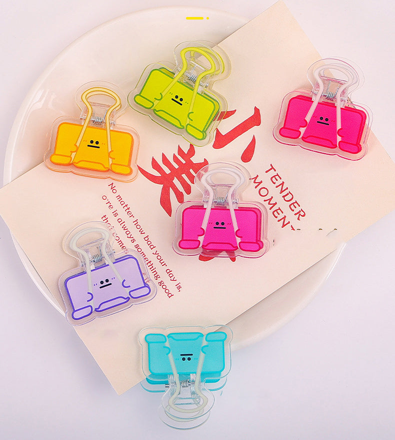 Dovetail Clamp Acrylic Album Memo Clip Bag Binder Sealing Clip Food Bag Clamp-Two Sides Printing