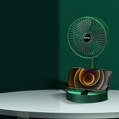 Foldable Rechargeable Desk Fan 3 Levels Wind Speed 180 Degree Rotatable Portable Handheld Fan