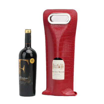 Portable Leather Wine Tote Bag