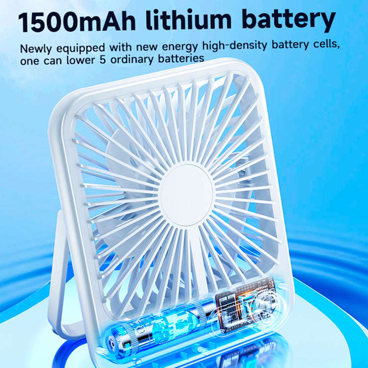 Summer Hot Rechargeable Desktop Fan Adjustable Angle 100 Speeds w/ LED Display Screen