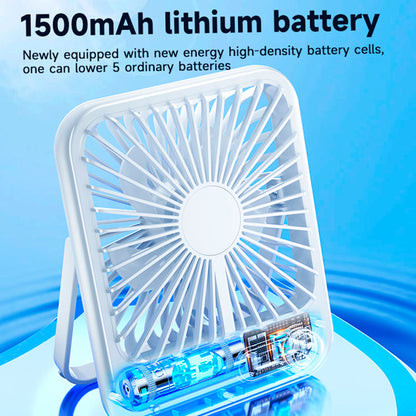 Summer Hot Rechargeable Desktop Fan Adjustable Angle 100 Speeds w/ LED Display Screen