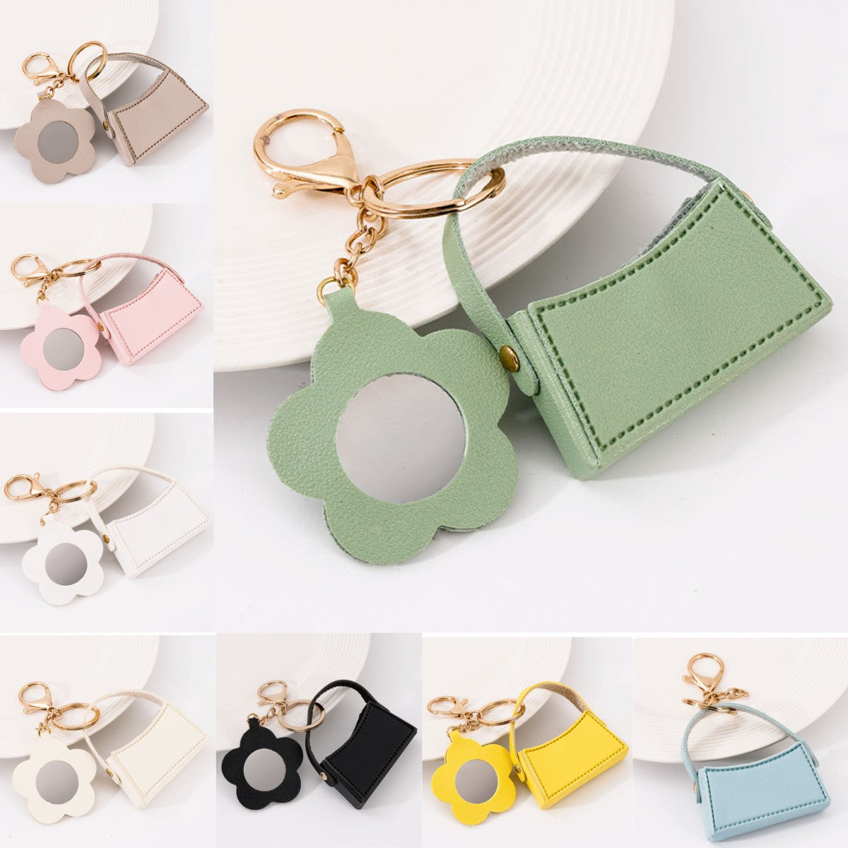 Mini Bag Keychain With Flower