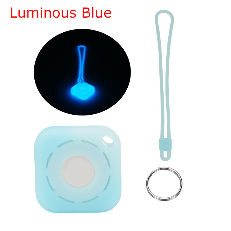 Square Silicone KeyTag Tracker Cover Access Card Sleeve Anti-Lost Protector Holder W/ Silicone Strap