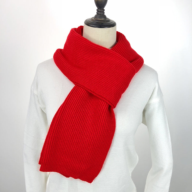 Unisex Long Knitted Plain Scarf - Warm Autumn And Winter Scarf - Tightly-Knitted Core Spun Yarn Scar