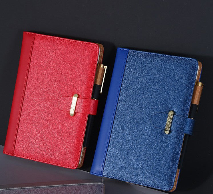 A5 PU Leather-Bound Business Notebook Writing Journal Executive Notebook Meeting Note
