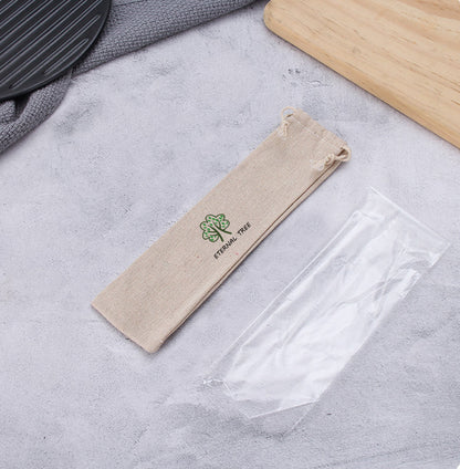 2-Piece 304 Stainless Steel Bubble Tea Straw Set W/Drawstring Bag