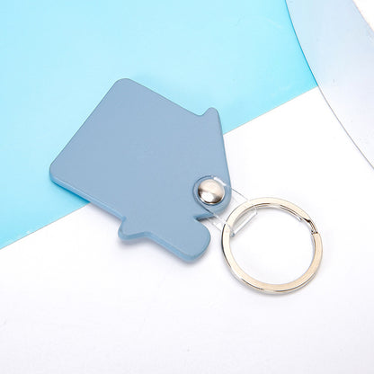 House Shaped Leather Keychain for Car Home Key Ring Strap Holder Lanyard Universal Key Fob Keychain