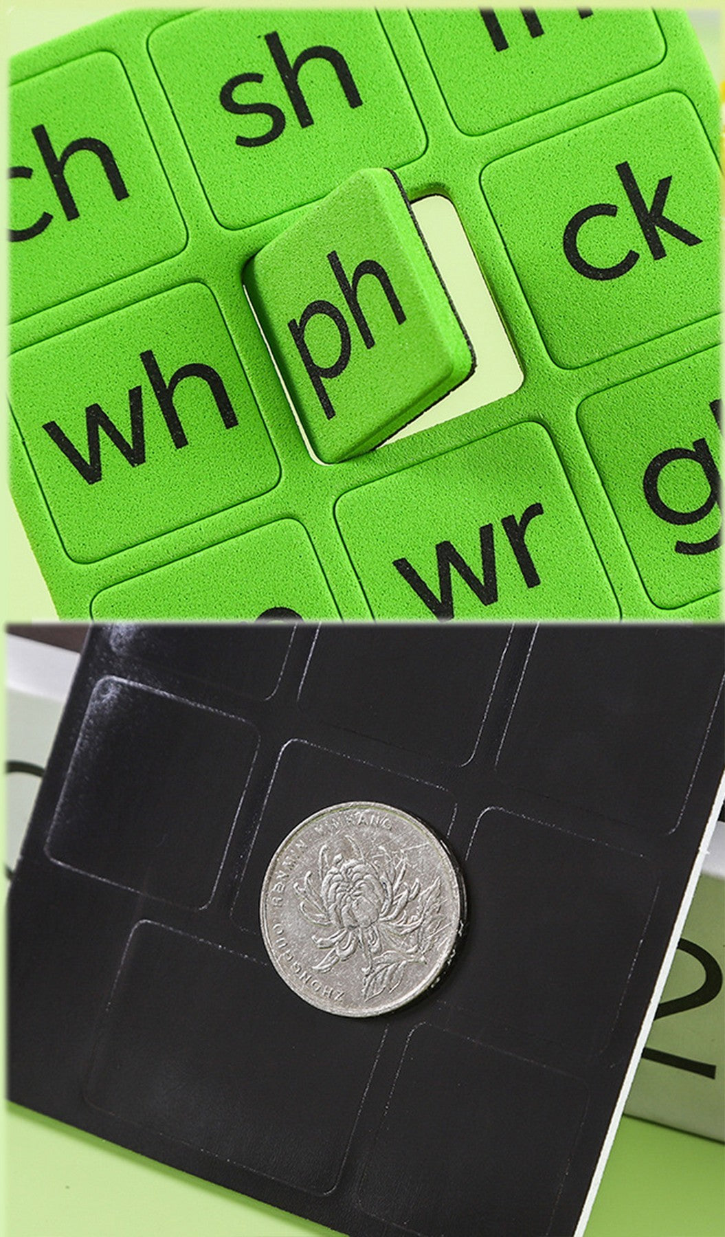 Custom 50 pcs Magnetic Letter Tiles Phonics magnets for Phonics and Spelling