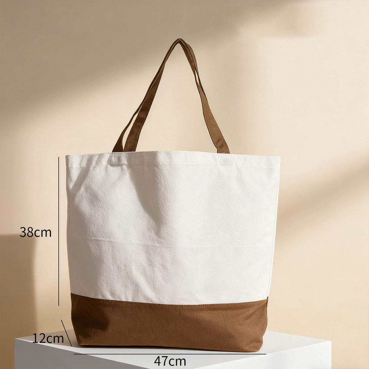 14 Oz. Color-Blocking Canvas Tote Bag 18.5" x 15"