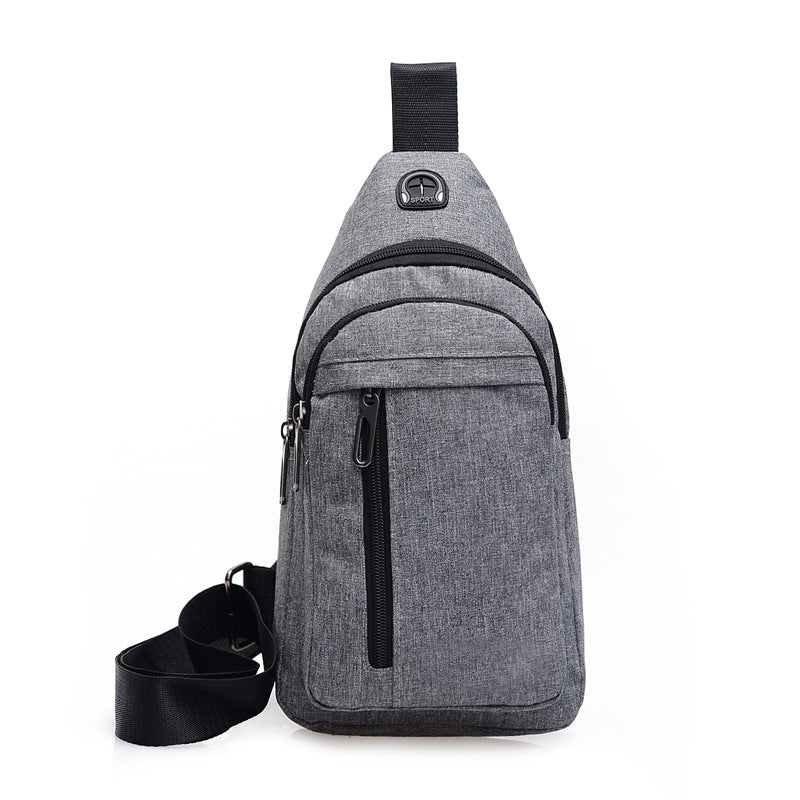 Sling Bag Chest Shoulder Backpack Travel Outdoors CrossBody Bags W/Earphone Hole