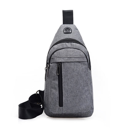Sling Bag Chest Shoulder Backpack Travel Outdoors CrossBody Bags W/Earphone Hole