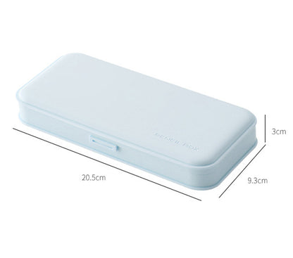 Plastic Pencil Case with Snap-Tight Lid Double Layer