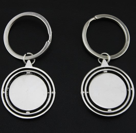 Round Rotating Metal Keychain