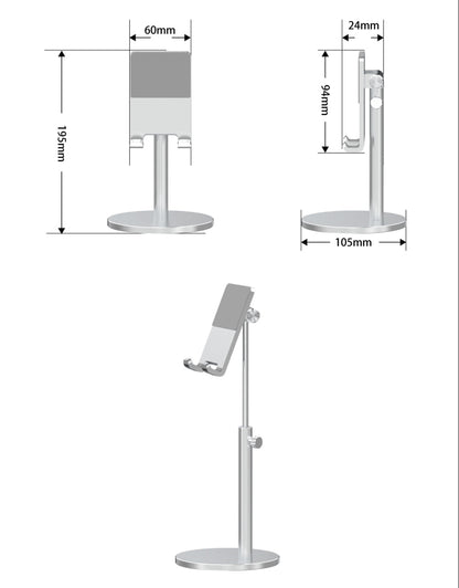 Adjustable Tablet Stand Holder Cell Phone Stand(Max 13 inch) Aluminum Alloy
