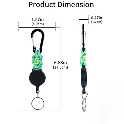 Retractable Badge Reel ID Holder Paracord Keychain