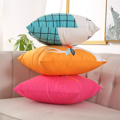 Full Printed 15.8 x 15.8" Premium Square Polyester Short Plush Throw Pillowcase W/Hidden Zipper