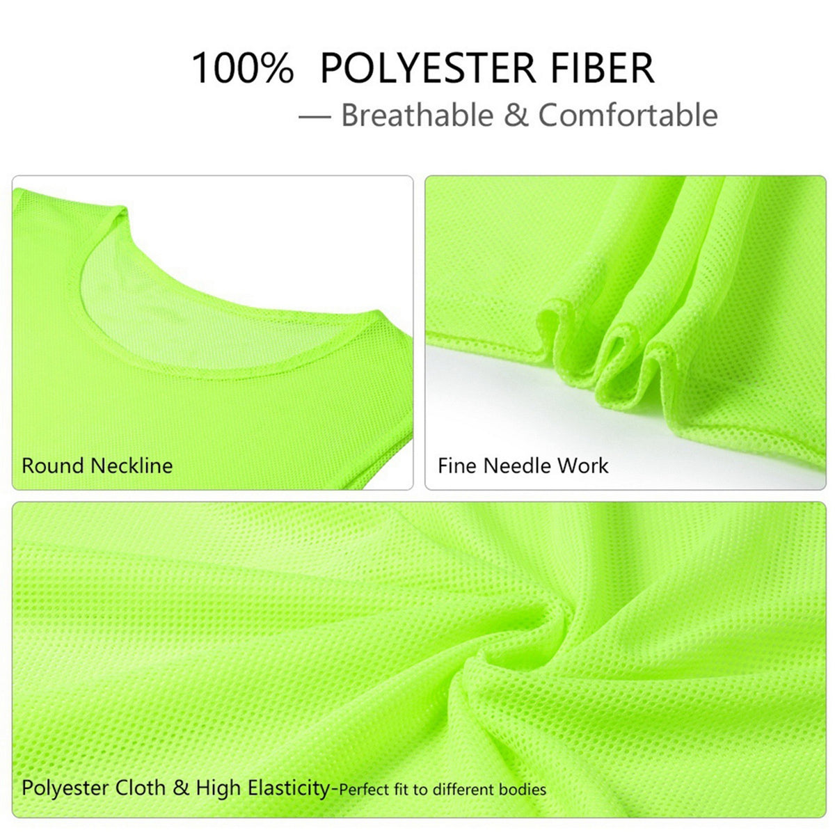 Custom Mesh Polyester Scrimmage Practice Vests Soccer Bib for Adult-Size L