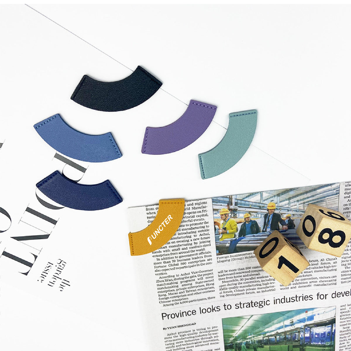 Fan Shaped Bookmark PU Leather Page Corner