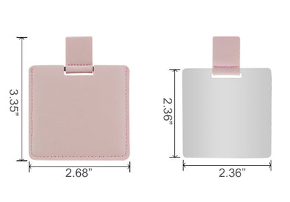 Shatterproof Stainless Steel Rectangle Makeup Mirror With PU Leather Cover