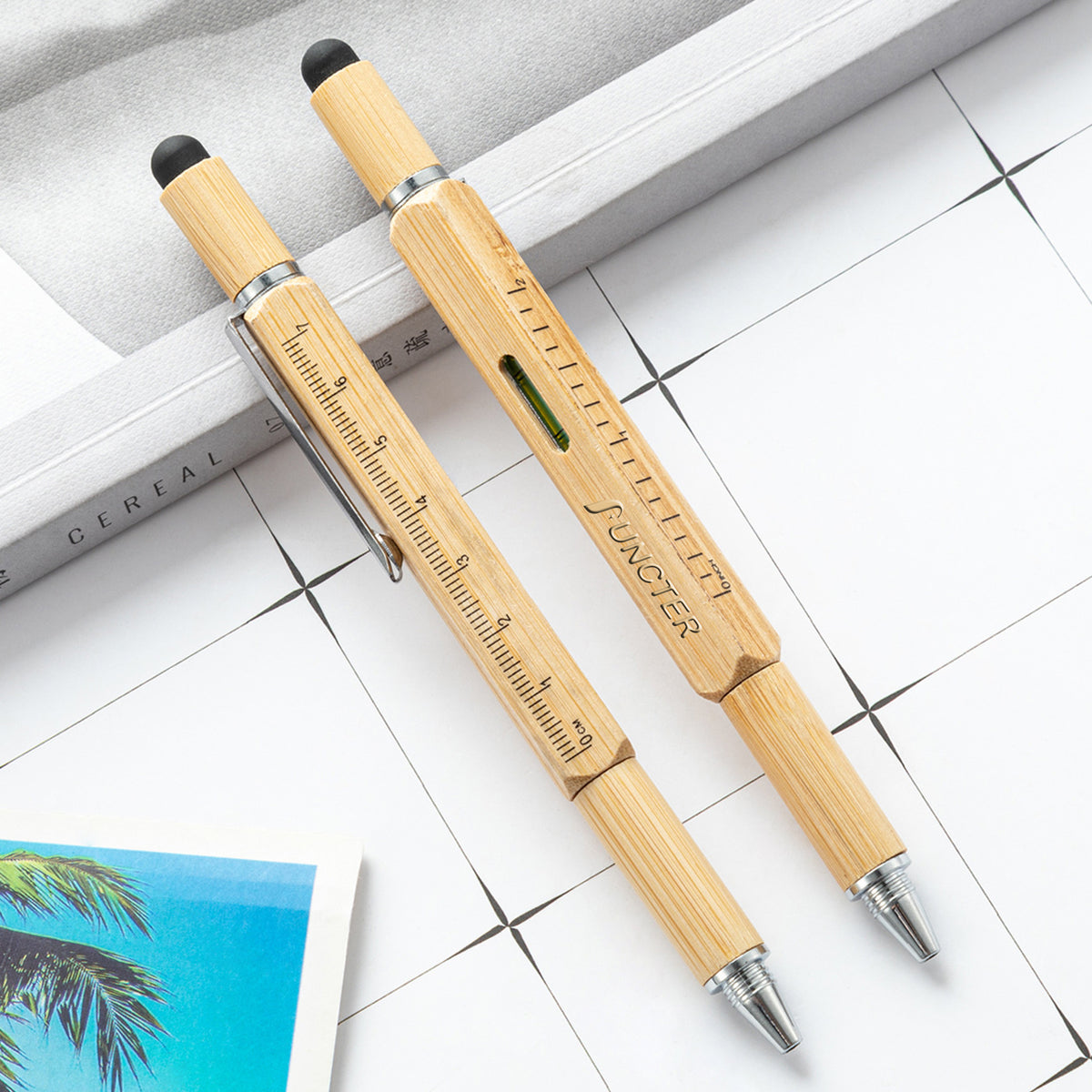 Multifunction Tool Pen, 6" 1 Tool with Ballpoint Pen, Touch Screen Stylus, Ruler, Spirit Level