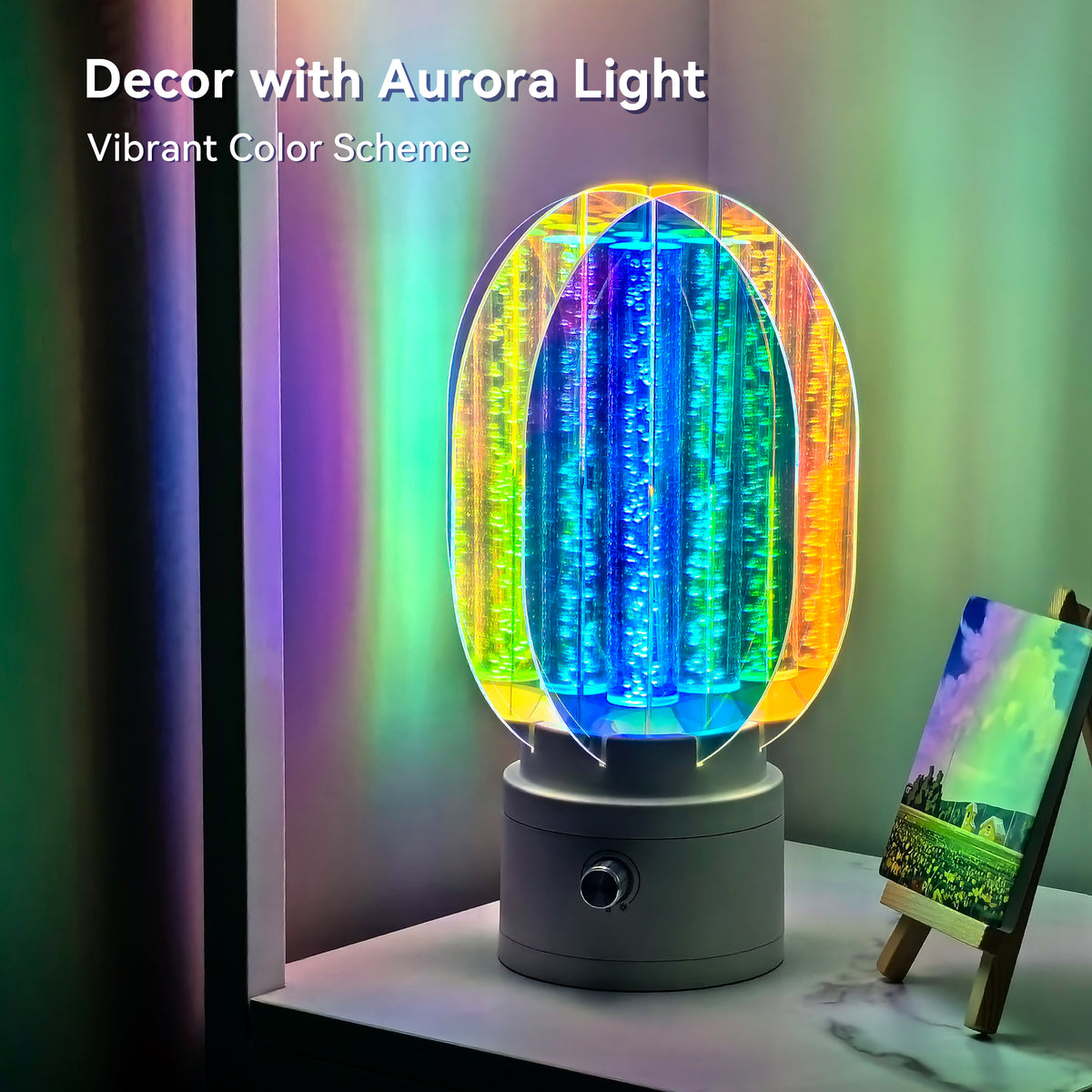 360 Rotating 3D Aurora Table Lamp Multicolor Night Light