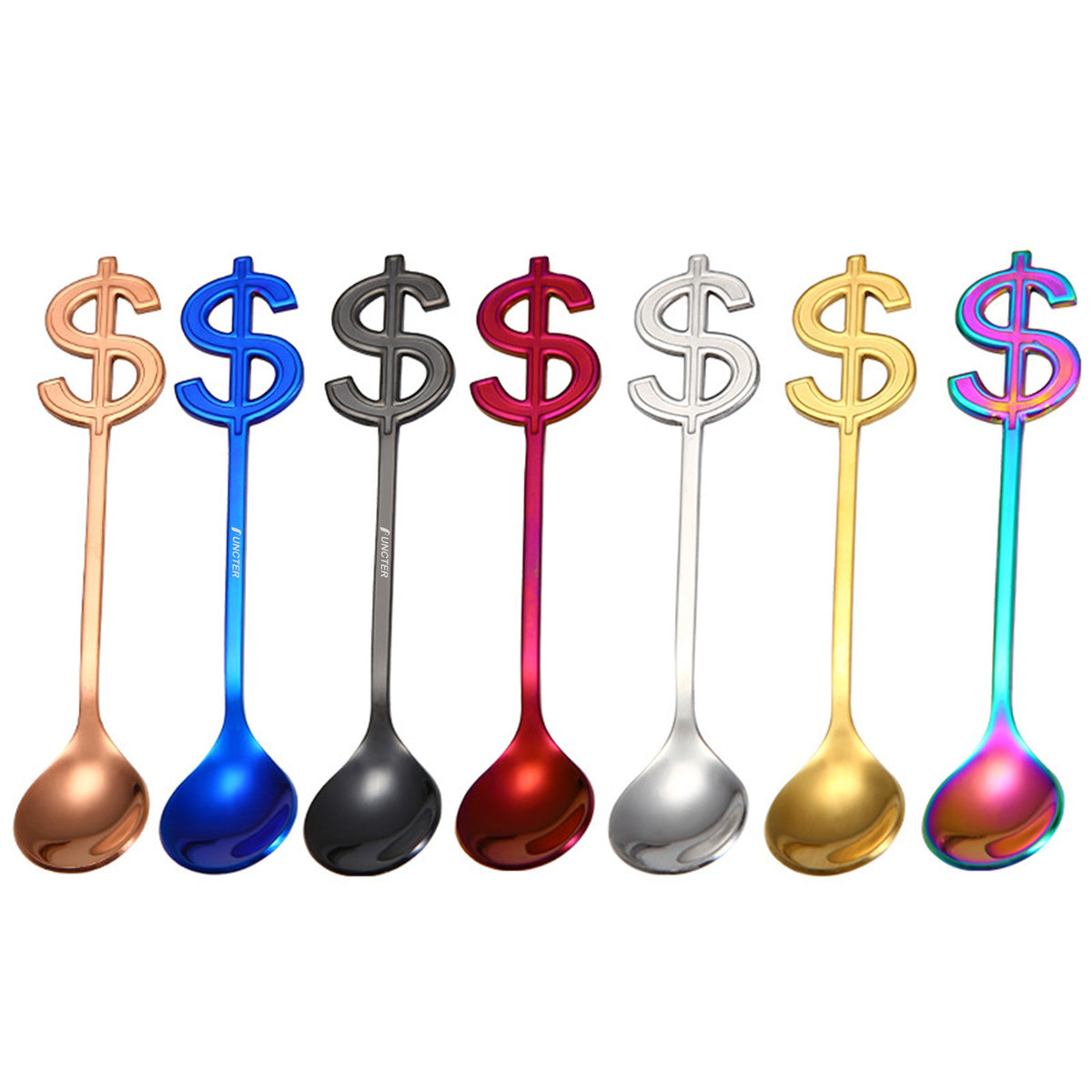 Dollar Shaped Spoon Stainless Steel Coffee Teaspoon ( Rose Gold )