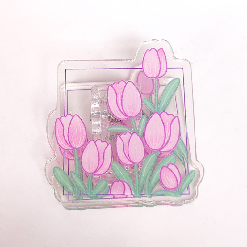 Square Acrylic Paper Photo Album Memo Clip Bag Binder Sealing Clip Food Bag Clamp-Two Sides Printing