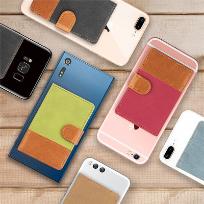 Stick-on Phone Wallet, Slim Expandable Credit Card Pocket