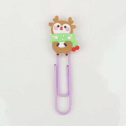 Dark Luminous Charm Reindeer Paper Clip Custom Shaped Bookmark Paper Clasp Noctilucent Charm Clip