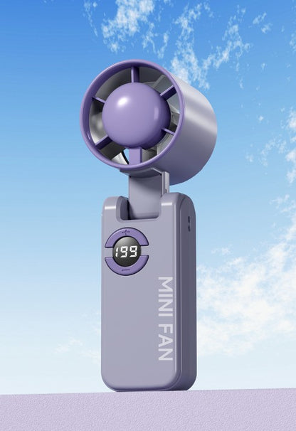 Portable Handheld Fan W/ 1-199 Stepless Adjusting & Battery Status