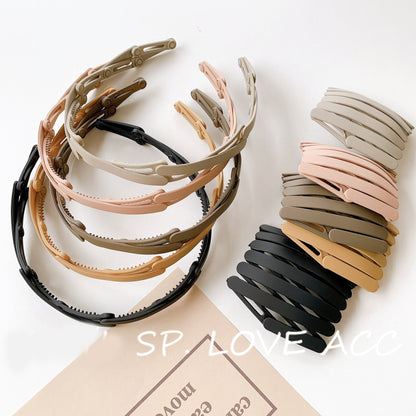 Portable Folding Headband Retractable Pocket Hair Band Spring Wavy Foldable Hair Hoop for Women Girl